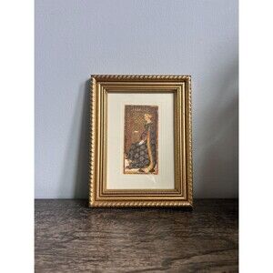 Vintage Gold Framed Art Print: Queen of Coins, Visconti-Sforza Tarot